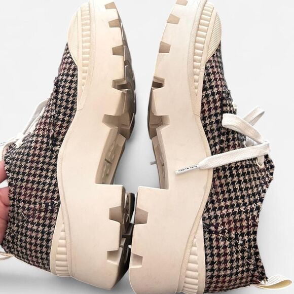 Tory Burch Camp Houndstooth Chunky Sneakers | Y2K Streetwear | Size 9 Pre-Loved - Picture 5 of 8